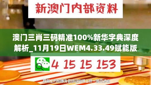 澳門(mén)三肖三碼精準(zhǔn)100%新華字典深度解析_11月19日WEM4.33.49賦能版