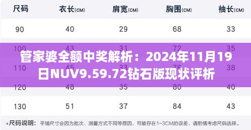 管家婆全額中獎解析：2024年11月19日NUV9.59.72鉆石版現(xiàn)狀評析