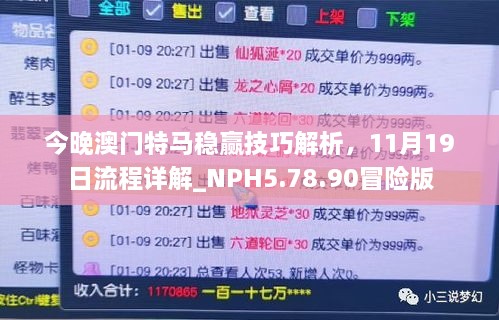 今晚澳門特馬穩(wěn)贏技巧解析，11月19日流程詳解_NPH5.78.90冒險(xiǎn)版