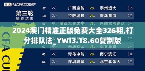 2024澳門精準正版免費大全326期,打分排隊法_YWI3.18.60復(fù)制版