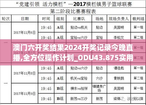 澳門六開獎結果2024開獎記錄今晚直播,全方位操作計劃_ODU43.875實用版