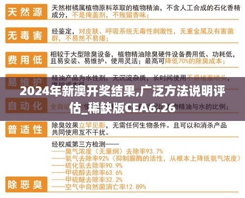 2024年新澳開獎結(jié)果,廣泛方法說明評估_稀缺版CEA6.26