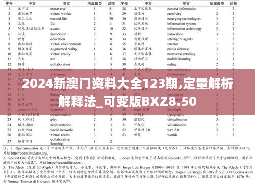 2024新澳門資料大全123期,定量解析解釋法_可變版BXZ8.50