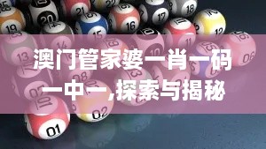 澳門(mén)管家婆一肖一碼一中一,探索與揭秘_旗艦款2.334