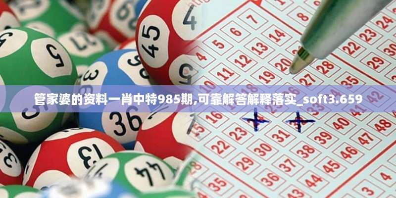 管家婆的資料一肖中特985期,可靠解答解釋落實(shí)_soft3.659