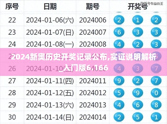 2024新奧歷史開獎(jiǎng)記錄公布,實(shí)證說明解析_入門版6.166