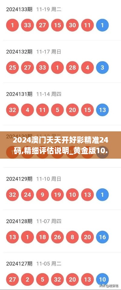 2024澳門天天開好彩精準24碼,精細評估說明_黃金版10.814