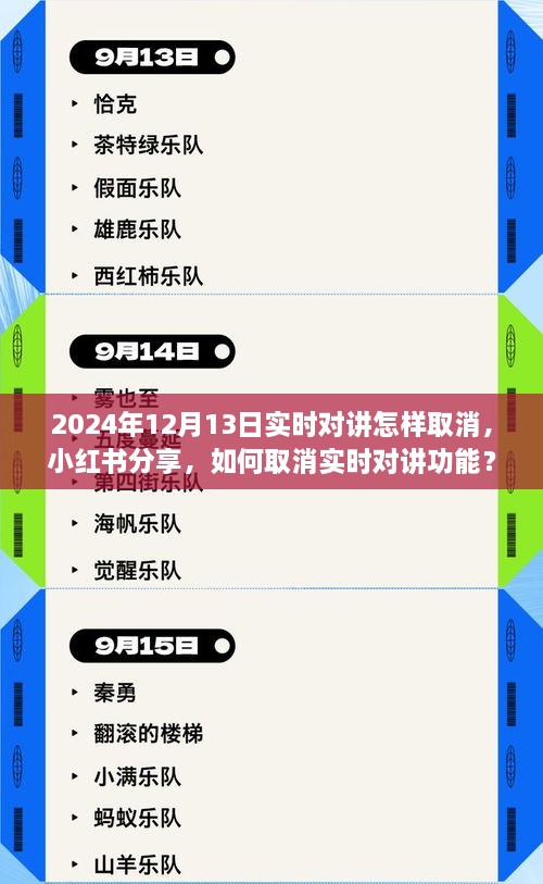 小紅書教程，如何取消實時對講功能？詳細步驟，操作無憂（2024年最新版）