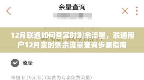 聯(lián)通用戶實(shí)時(shí)剩余流量查詢指南，12月聯(lián)通流量查詢步驟