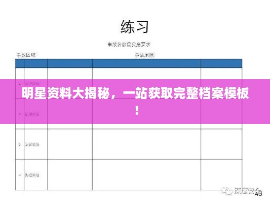 明星資料大揭秘，一站獲取完整檔案模板！