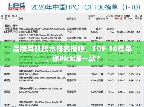 品牌耳機(jī)膠水排名揭曉，TOP 10榜單，你Pick哪一款？