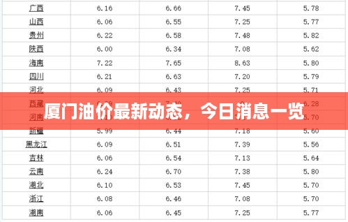 廈門油價最新動態(tài)，今日消息一覽