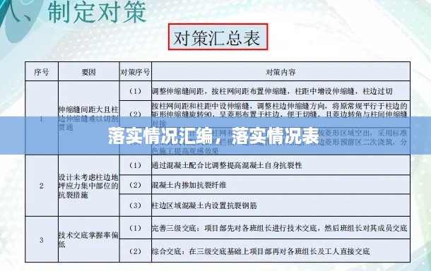 落實(shí)情況匯編，落實(shí)情況表 